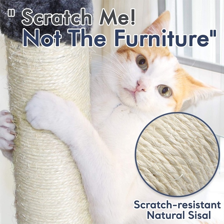 Sisal Covered Scratching Posts Perch Hammock Tunnel Plush Rooms Cat Tree Large Condo Tower Wood Cat Tree House.