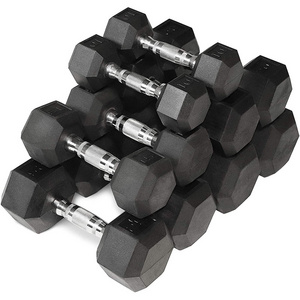 10kg 30kg 40kg Fitness Training Gym Equipment Free Weight Home Exercise Rubber Coated Hex Dumbbell Set