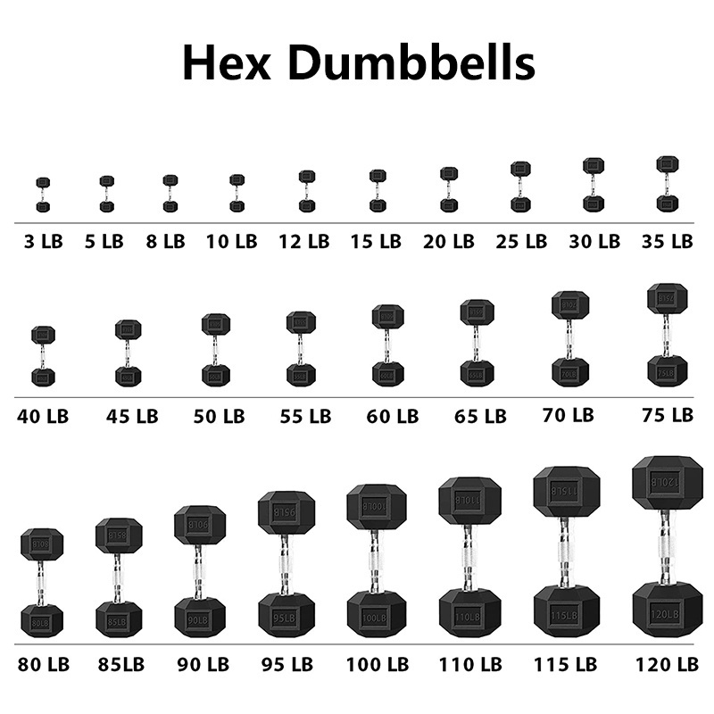 10kg 30kg 40kg Fitness Training Gym Equipment Free Weight Home Exercise Rubber Coated Hex Dumbbell Set