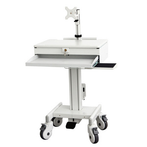 Hospital Medical Trolley Monitor Computing Cart for Medical Workstation Cart with LCD monitor arm gas lift cart with cpu holder