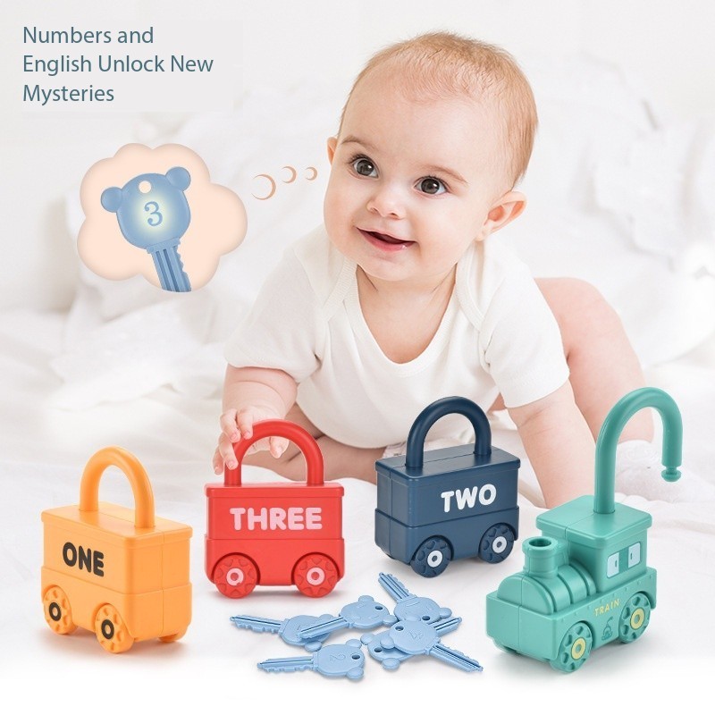 Kids Learning Locks with Keys Educational Preschool Numbers Matching Educational Toys Car Locks Toy Montessori Kid Toy Games