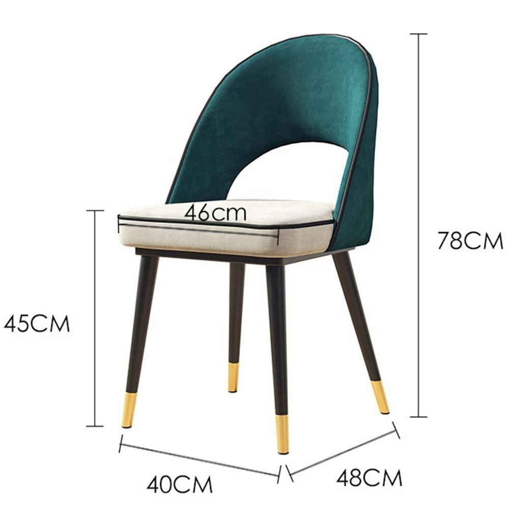 Leisure Cafe Chair With Hollow Back Design Nordic Leisure Upholstered Hotel Banquet Furniture Restaurant Dining Chair