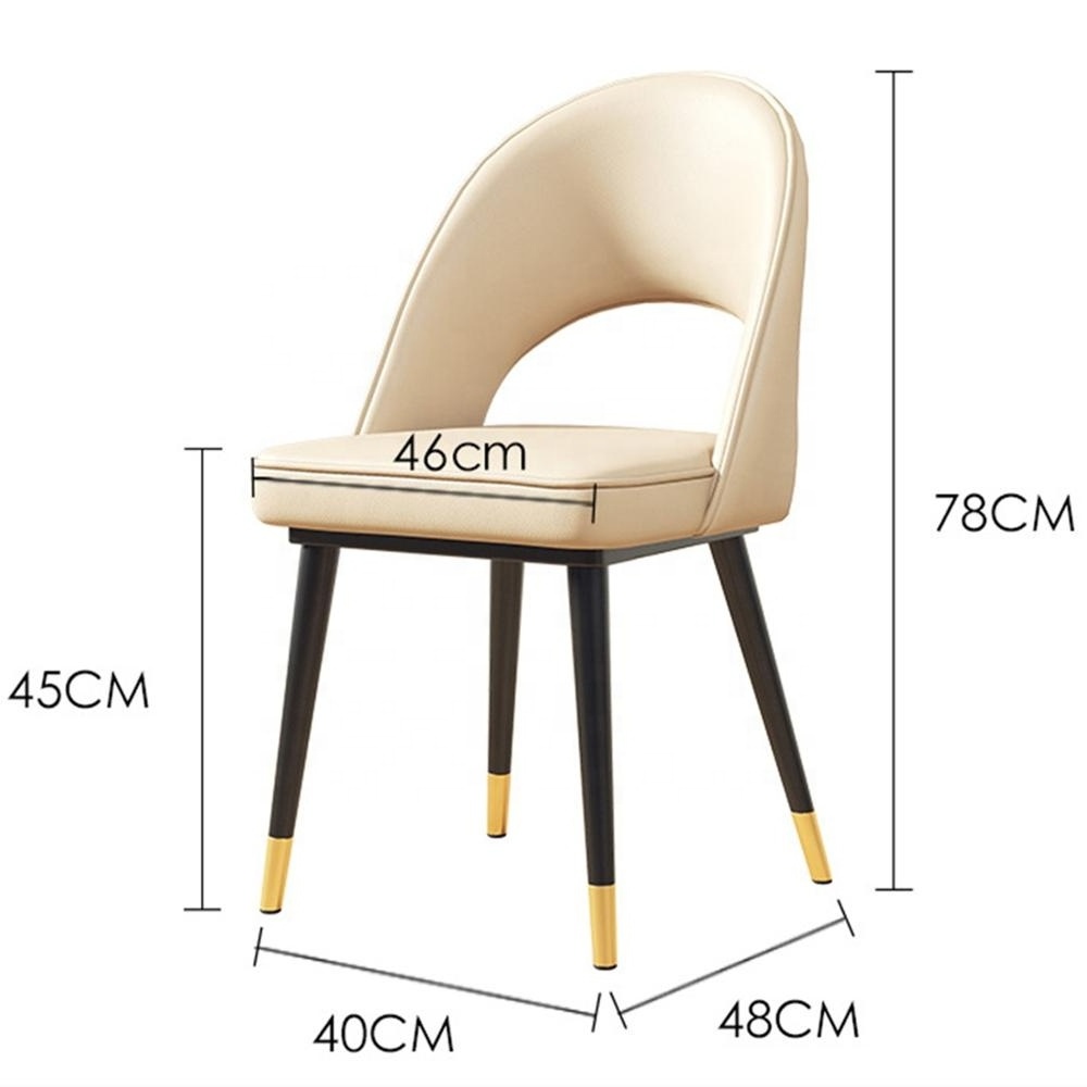 Leisure Cafe Chair With Hollow Back Design Nordic Leisure Upholstered Hotel Banquet Furniture Restaurant Dining Chair