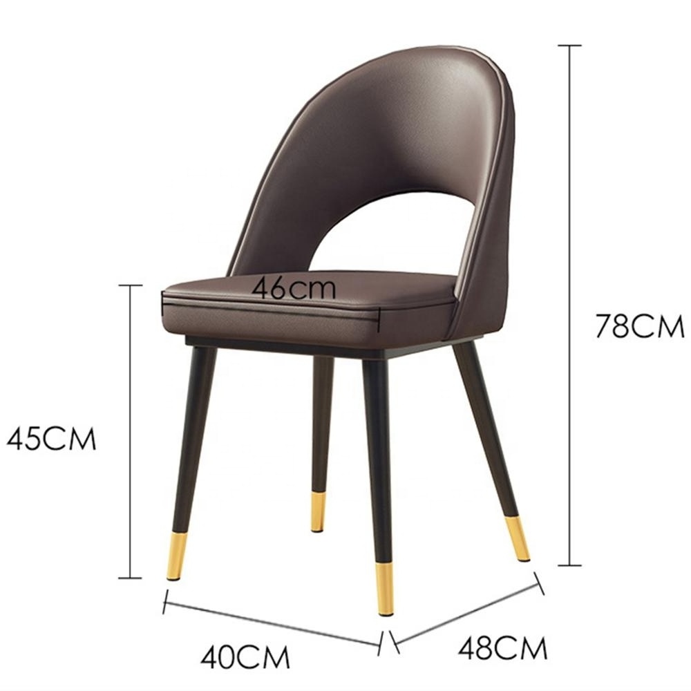 Leisure Cafe Chair With Hollow Back Design Nordic Leisure Upholstered Hotel Banquet Furniture Restaurant Dining Chair