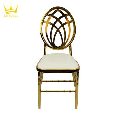 Wholesale Banquet Chavari Chairs Stackable Metal Gold Stainless Steel Party Event Fancy Tiffany Chiavari Wedding Chair