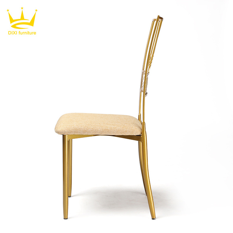 New Design Wholesale Hotel Dinning Funiture Bamboo Metal Gold Aluminum Wedding Banqueting Stacking Chair