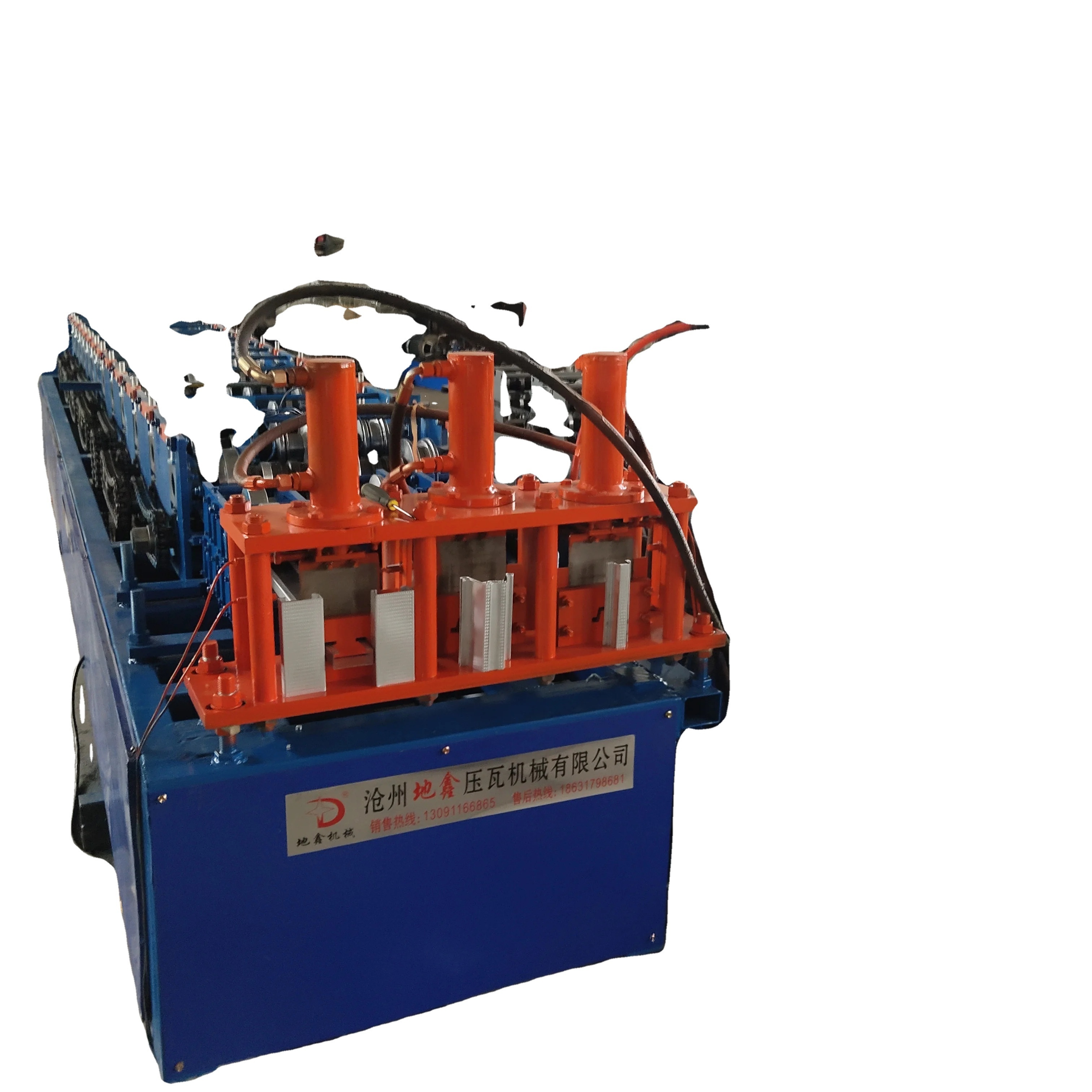 Galvanized palisade fence making machine/metal fence cold roll forming machine