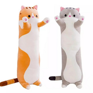 Newest Custom Cat Big Hugging Pillow Cartoon Long Cat Kitten Toys Stuffed Animal Plush Cat