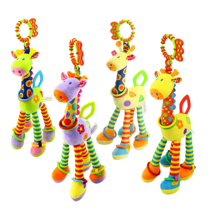 Giraffe Doll Cartoon Animal Rattle Pendant Giraffe Plush Toy For Baby