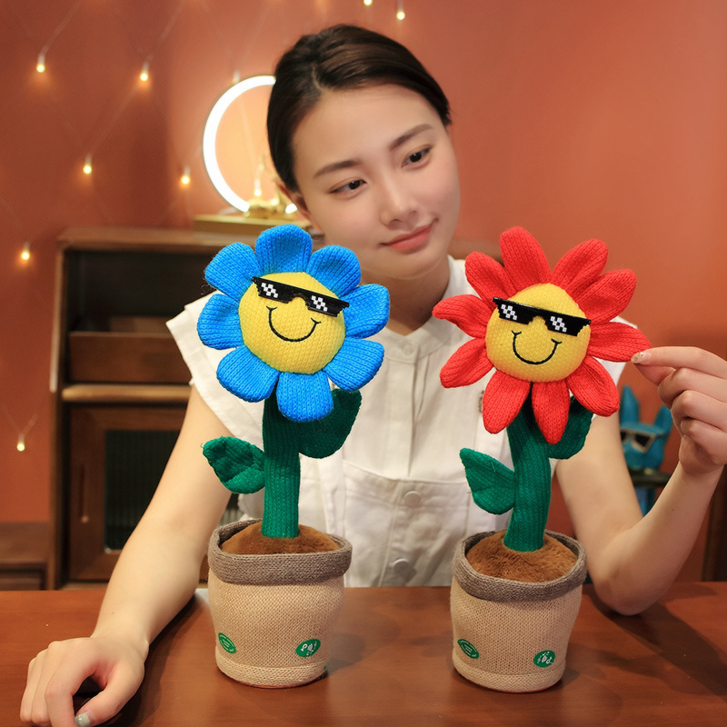 2022 Yangzhou New Design Dancing Flower Toy Dancing Cactus Dancing Rabbit Plush Toy