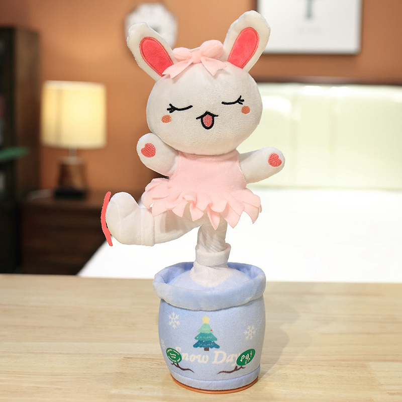 2022 Yangzhou New Design Dancing Flower Toy Dancing Cactus Dancing Rabbit Plush Toy