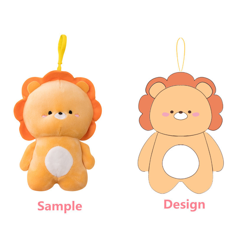 High Quality Factory Customization Logo Animal Plush Rings Toys Custom Plushie Keychain