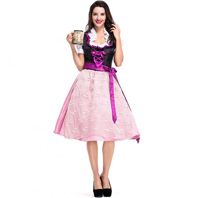 Traditional German Halloween Costumes For Lady Women Bavarian Dirndl Dresses Tavern Maiden Costume