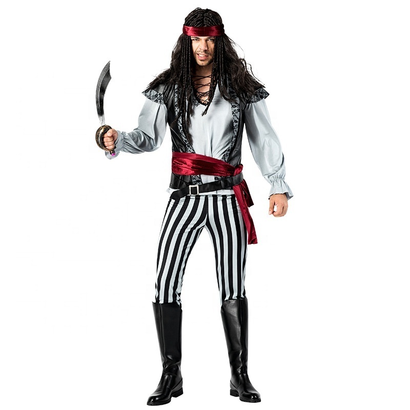 New Model Fashion Custom Design Adult Men Carnival Party Dress Pirate Cosplay Costumes