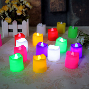 Battery Operated Electric Flameless Home Decoration White Votive Colors Changed Tealight LED Candles