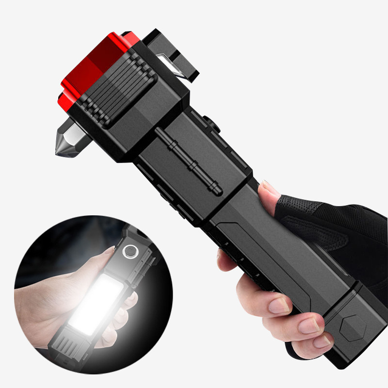 Super bright emergency rechargeable led flashlight magnetic powerful flashlight with window Breaker