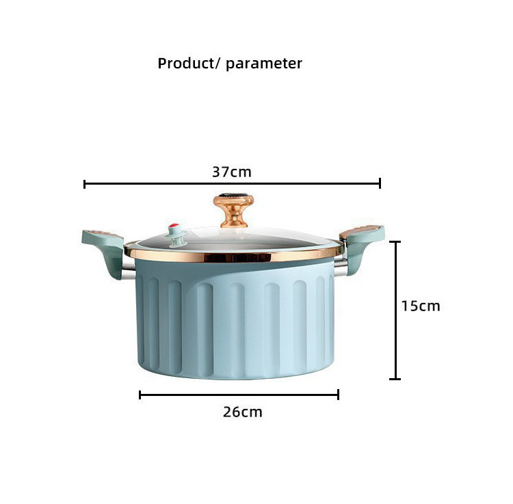 New Style White Blue Color Large 10 L Multifunction European Household Soup Pot Cast Iron Micro Pressure Cooker