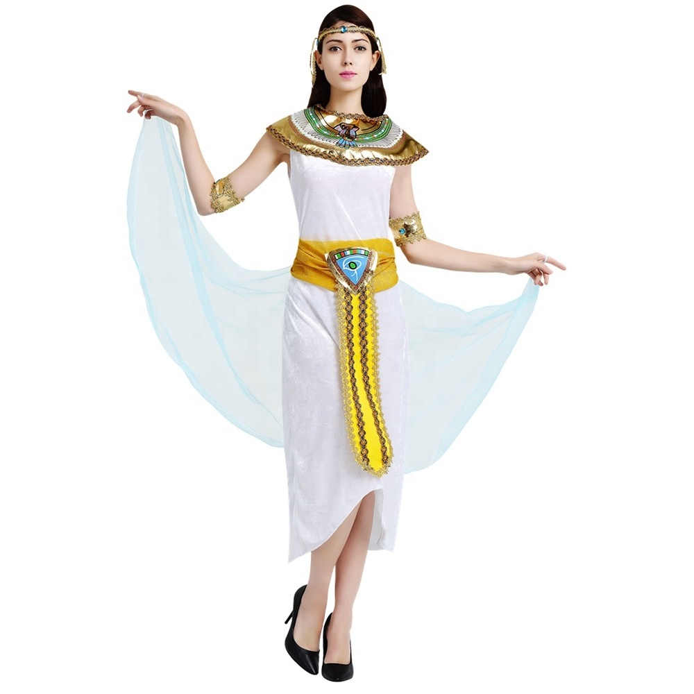 Carnival Party Halloween Cosplay Ancient Egypt Adult Women Pharaoh Cleopatra Queen Egyptian Princess Dress Costume