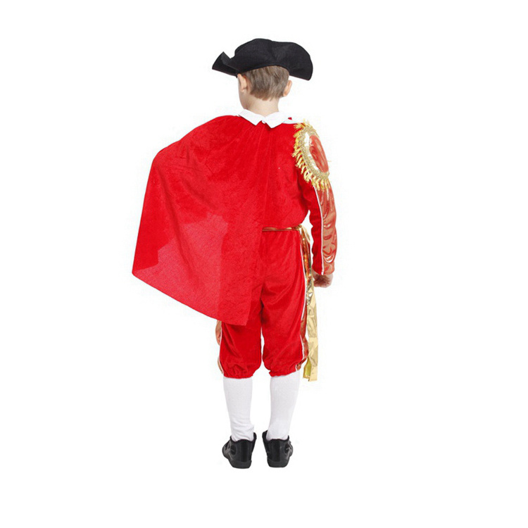 Top Sales Kids Child Red Brilliant Spanish Red Matador Bullfighter Costume for Boys DX-B005004