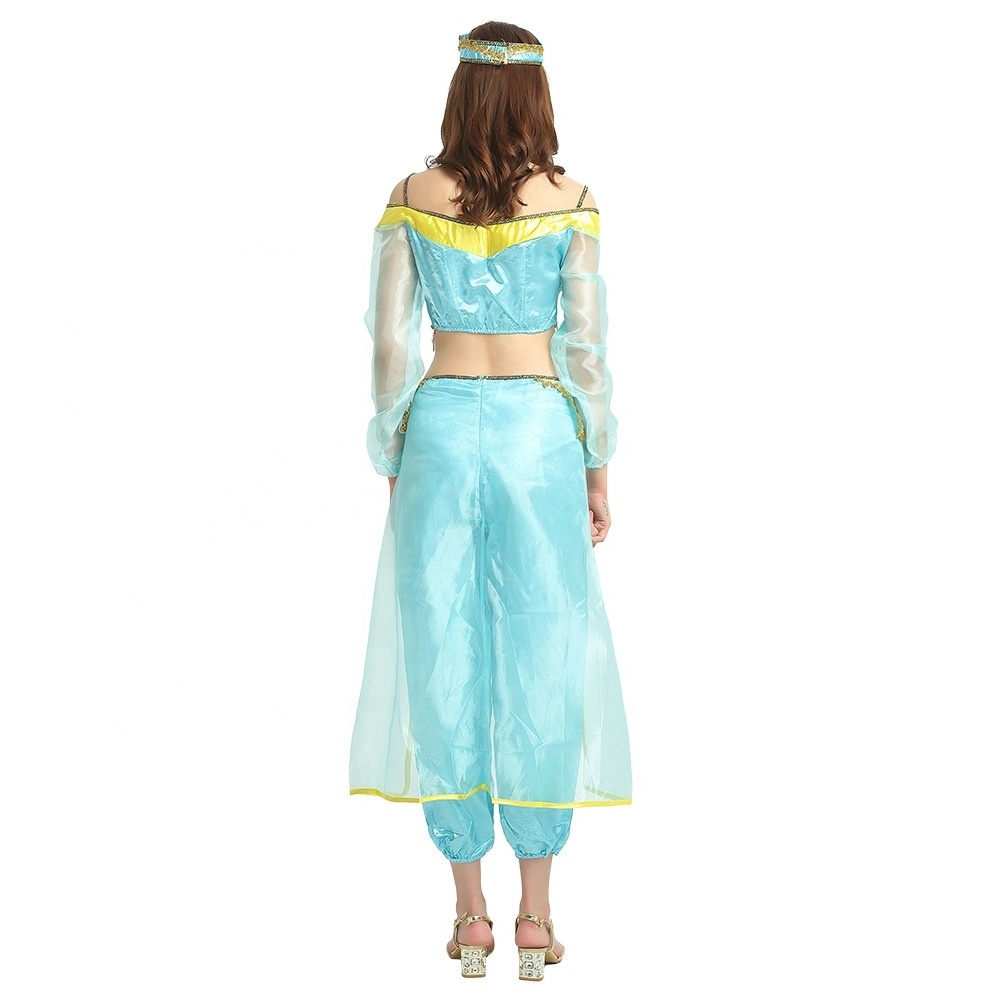 Cosplay Women Halloween India Belly Dance Arabian Exotic Fancy Dress Arabian Princess Aladdin Adult Jasmin Costume