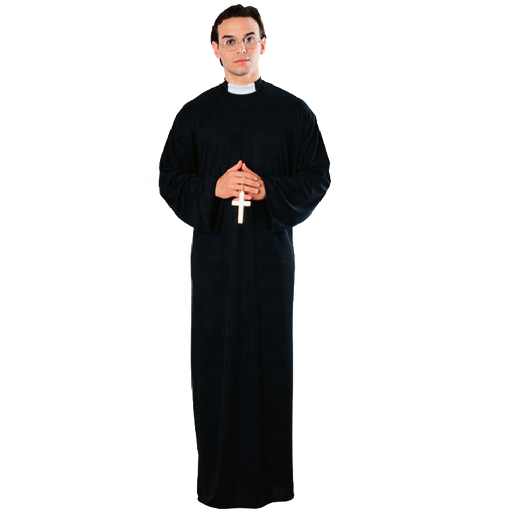 Halloween costume Adult Jesus Christ male missionary clerical dress priest  cosplay costume