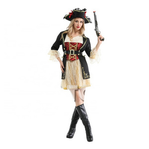 Halloween Cosplay Costumes Captain Outfit Women Ladies Adult Pirate Costume