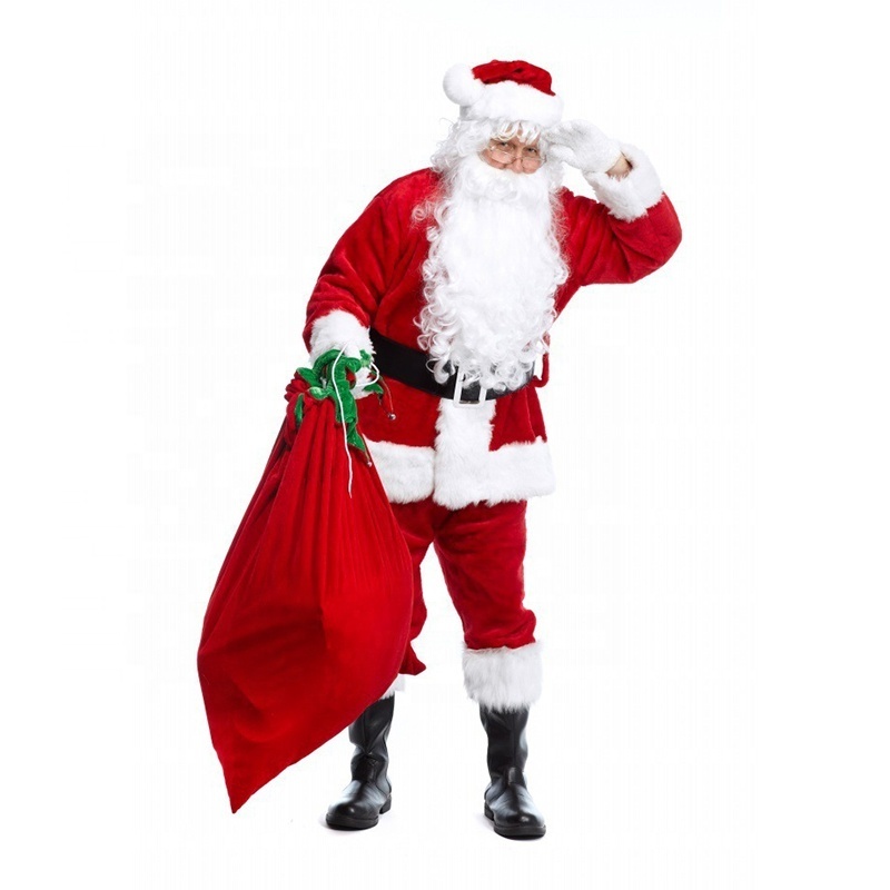 Carnival Halloween Disguise Fancy Dress Christmas Suit Outfit for Men Adult Santa Costume