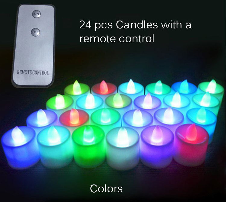 Mulit colors Flameless Plastic Led Candle Tealight Candles With Remote Control Function