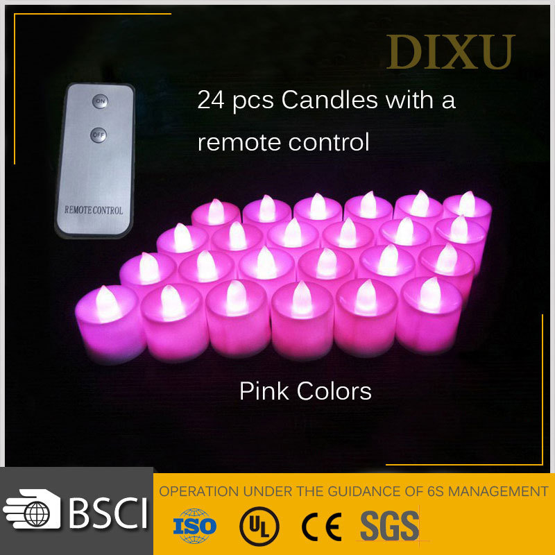 Mulit colors Flameless Plastic Led Candle Tealight Candles With Remote Control Function