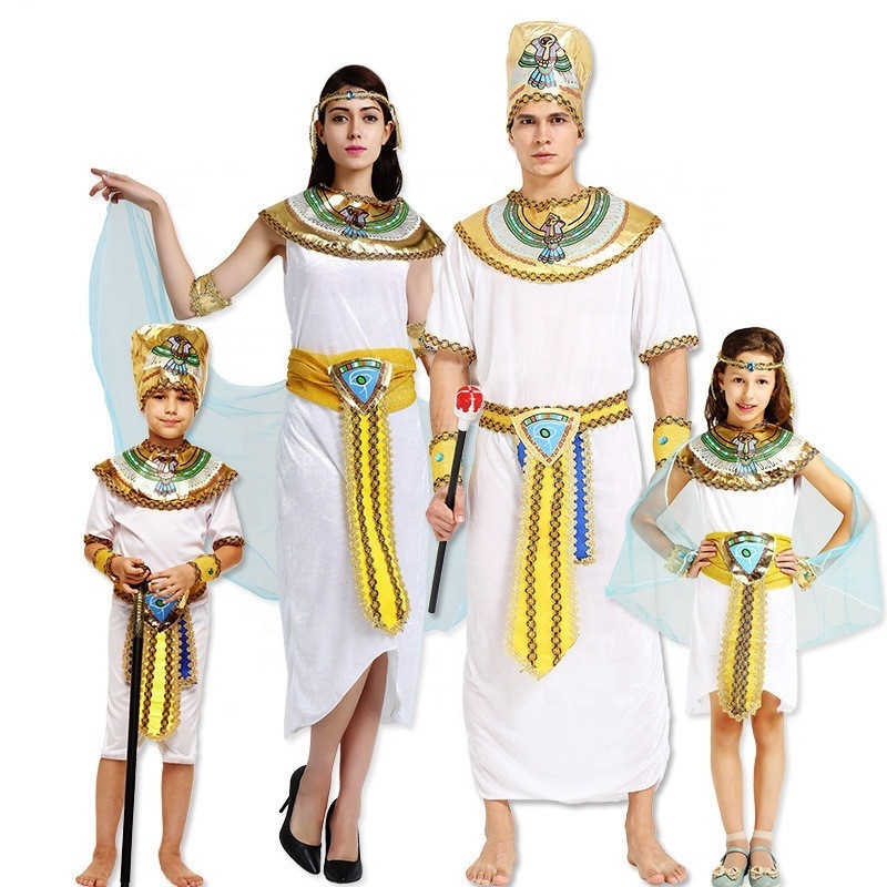 Halloween Carnival Party Kids Boy Girl Cosplay Ancient Egyptian Pharaoh Prince Princess Costume