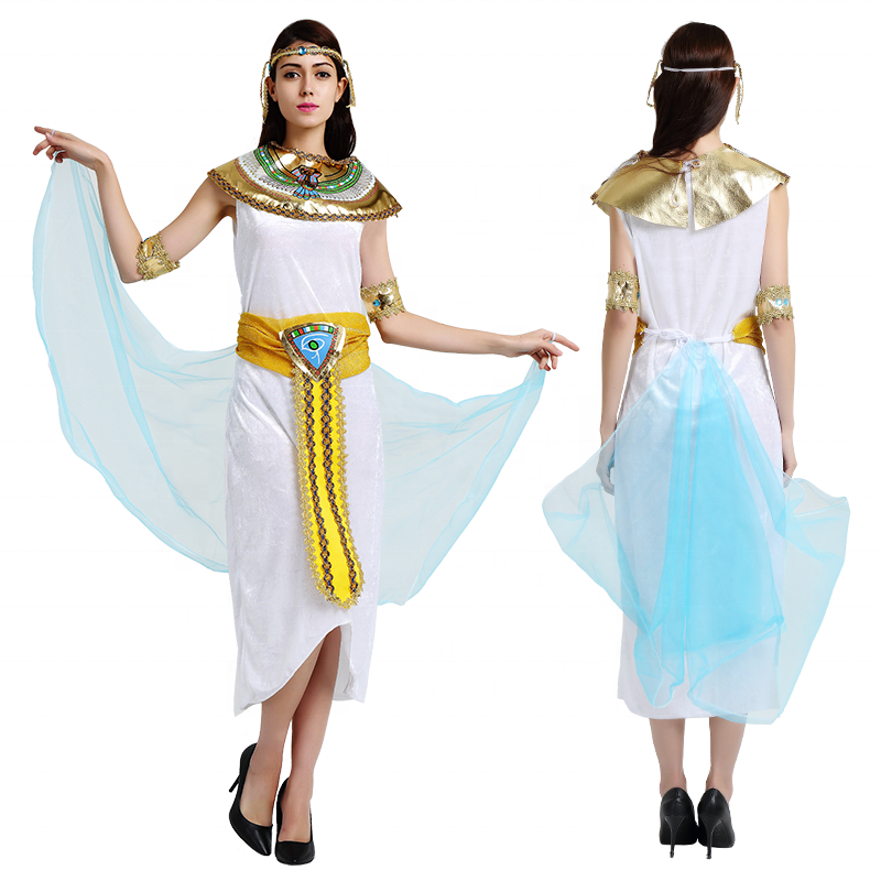 Carnival Party Halloween Cosplay Ancient Egypt Adult Women Pharaoh Cleopatra Queen Egyptian Princess Dress Costume