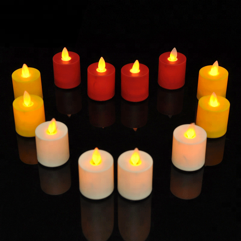 Hot Sale Home Decorative Battery Operated Flickery Flameless Plastic LED Tealight Candle