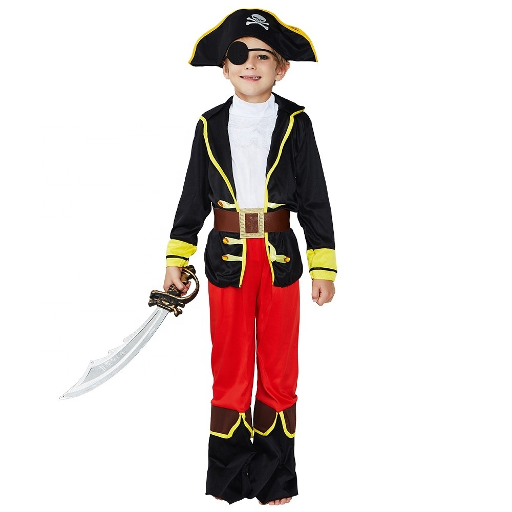 Boy Kid Child Performance Clothing Carnival Halloween Party Children Cosplay Caribbean Pirate Samurai Costume