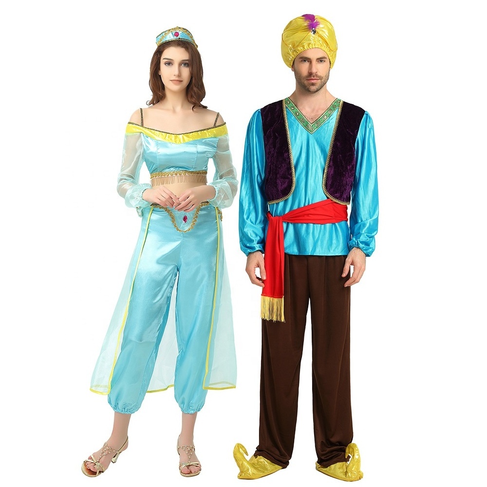 Cosplay Women Halloween India Belly Dance Arabian Exotic Fancy Dress Arabian Princess Aladdin Adult Jasmin Costume