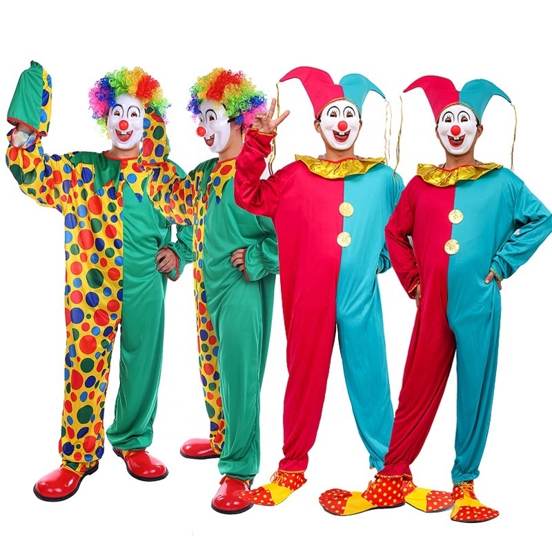 Drop Shipping Carnival Halloween Party Cosplay Costume Clown Suit Clothes Men Fancy Clown Costume Adult