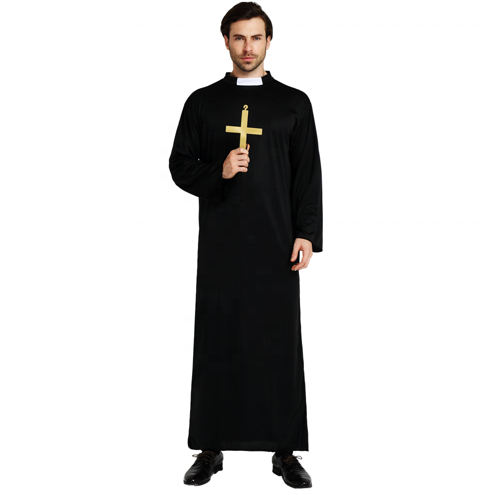 Halloween costume Adult Jesus Christ male missionary clerical dress priest  cosplay costume