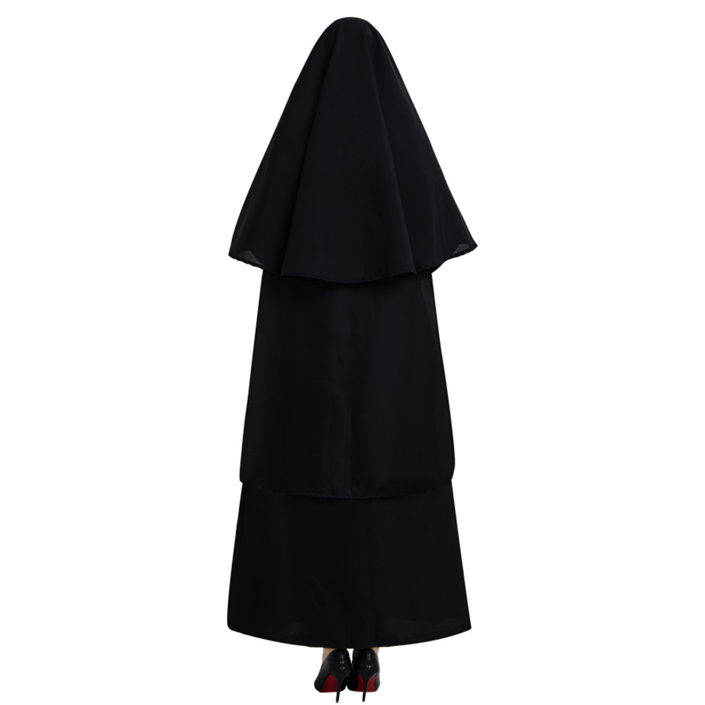 Halloween Party Game Uniforms Role-playing Sister Cosplay Costume Num Virgin Mary Black Costume Adult Women Cosplay Dress