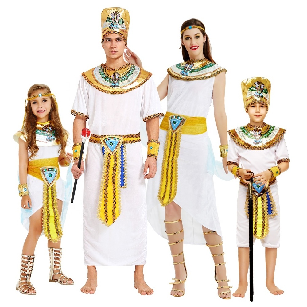 Halloween Carnival Party Kids Girl Cosplay Ancient Egyptian Cleopatra Pharaoh Princess Dress Costume Outfit