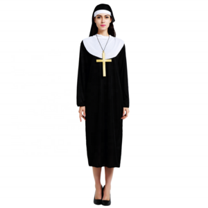 Wholesale Nun Kit Headdress Collar Ladies Religious Fancy Dress Costume Halloween Outfit