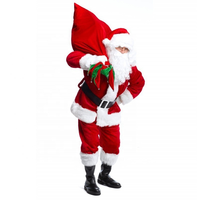 Carnival Halloween Disguise Fancy Dress Christmas Suit Outfit for Men Adult Santa Costume