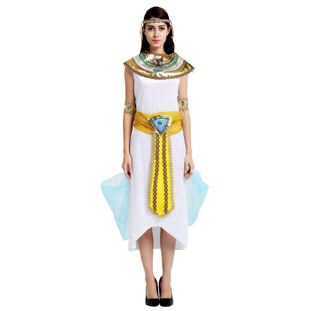 Carnival Party Halloween Cosplay Ancient Egypt Adult Women Pharaoh Cleopatra Queen Egyptian Princess Dress Costume