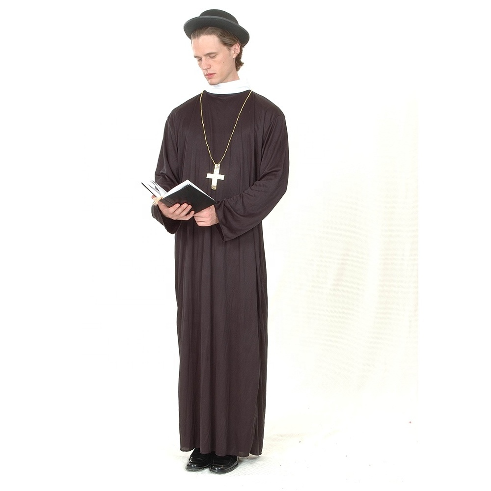 Halloween costume Adult Jesus Christ male missionary clerical dress priest  cosplay costume