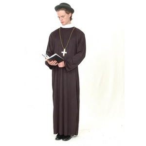 Halloween costume Adult Jesus Christ male missionary clerical dress priest  cosplay costume