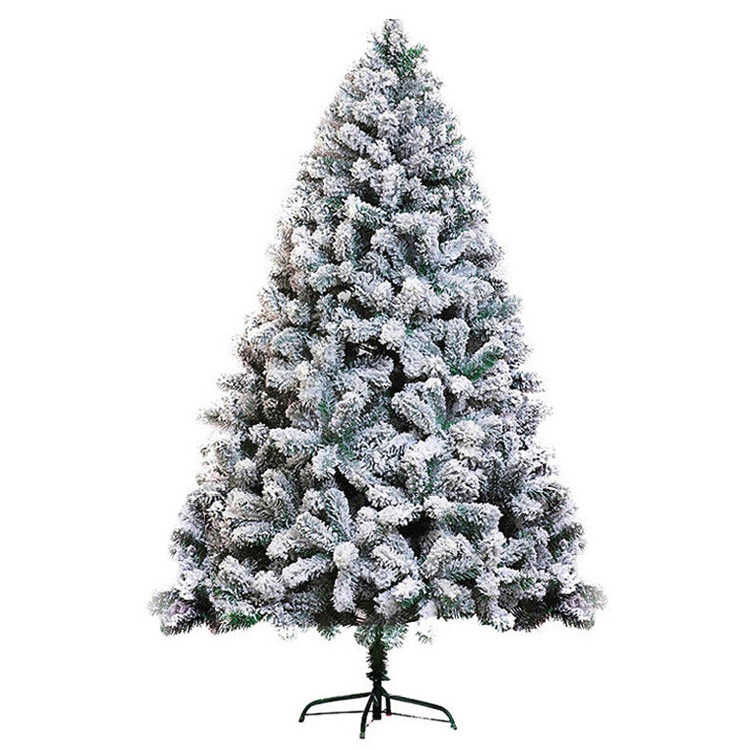 Manufacturer 5 FT 6 FT 10 FT PVC Artificial Snow Xmas Tree Flocked Christmas Tree For Home Holiday Decoration