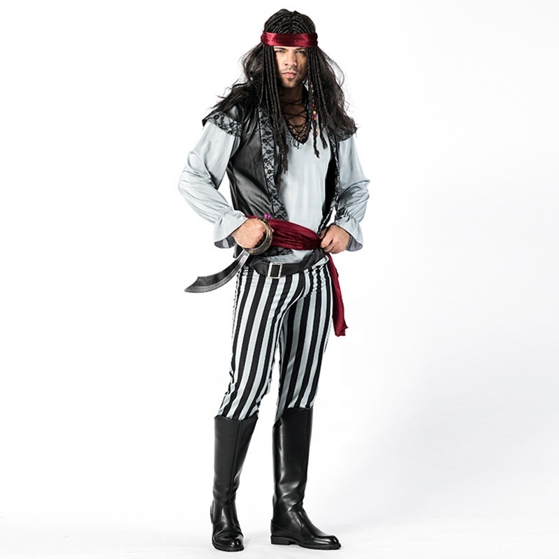 New Model Fashion Custom Design Adult Men Carnival Party Dress Pirate Cosplay Costumes