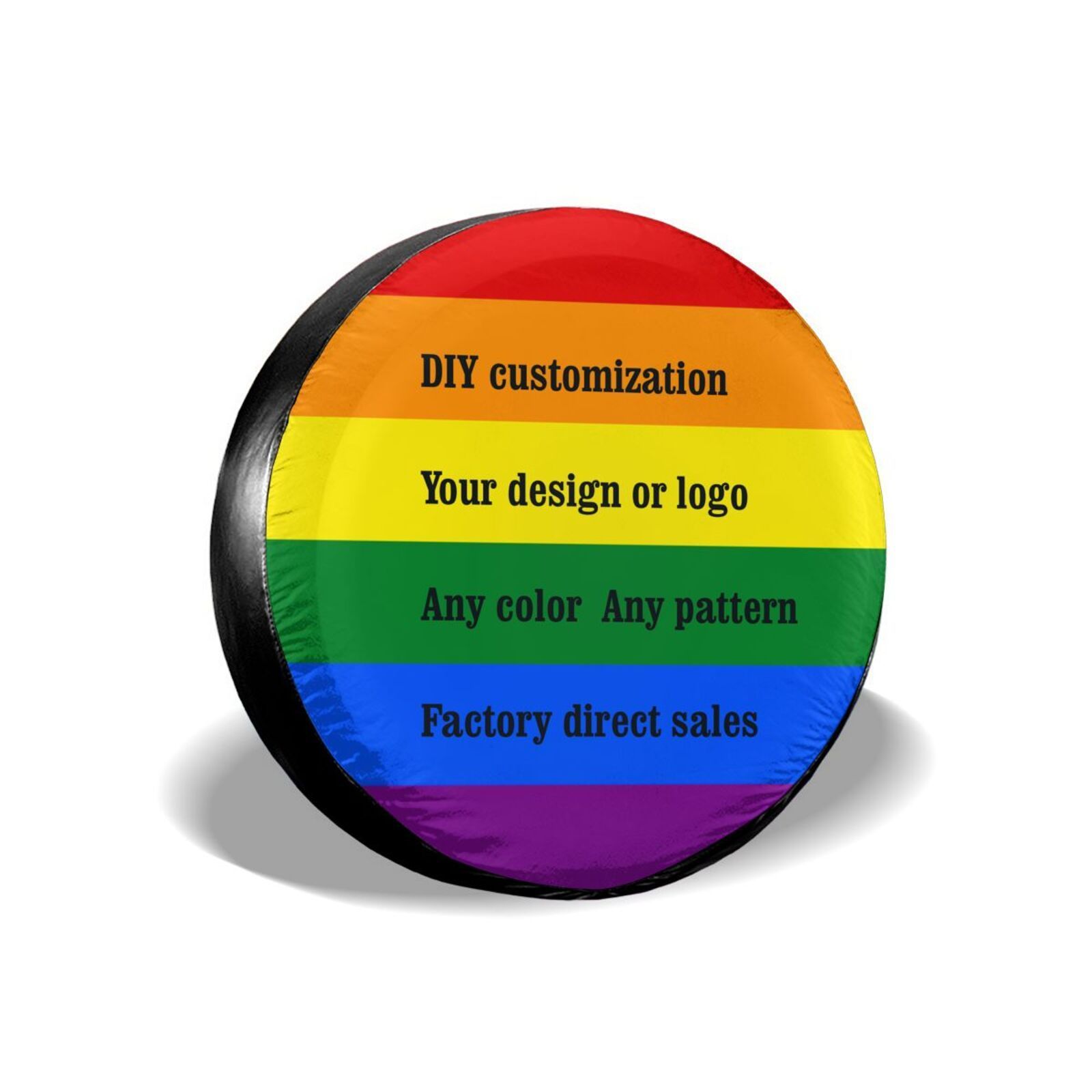 Factory direct sales DIY custom tire cover any graphics any logo spare tire cover waterproof and durable tire cover