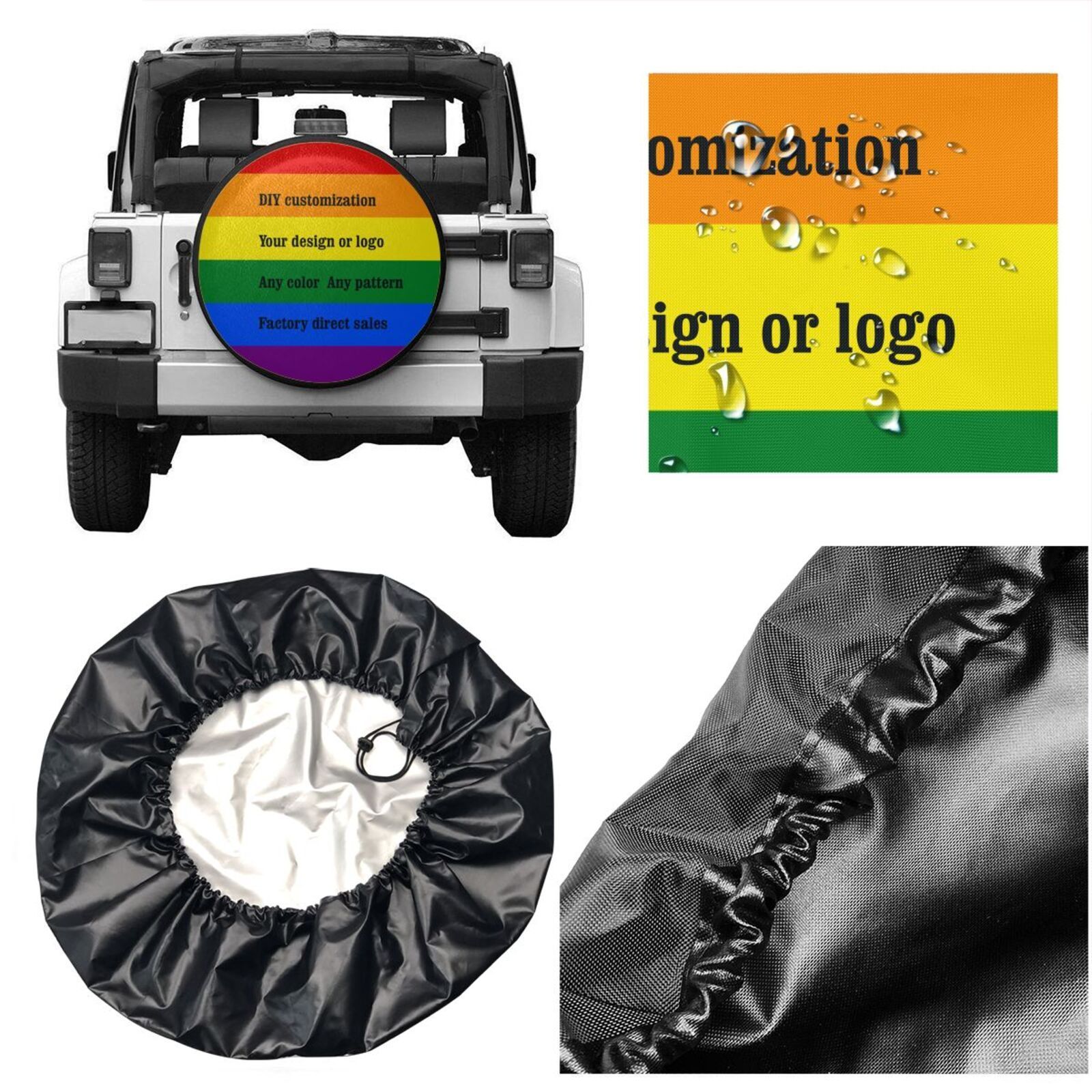 3D custom suzuk jimny spare Car tire cover rv tire covers car spare  toyot prado spare tire cover