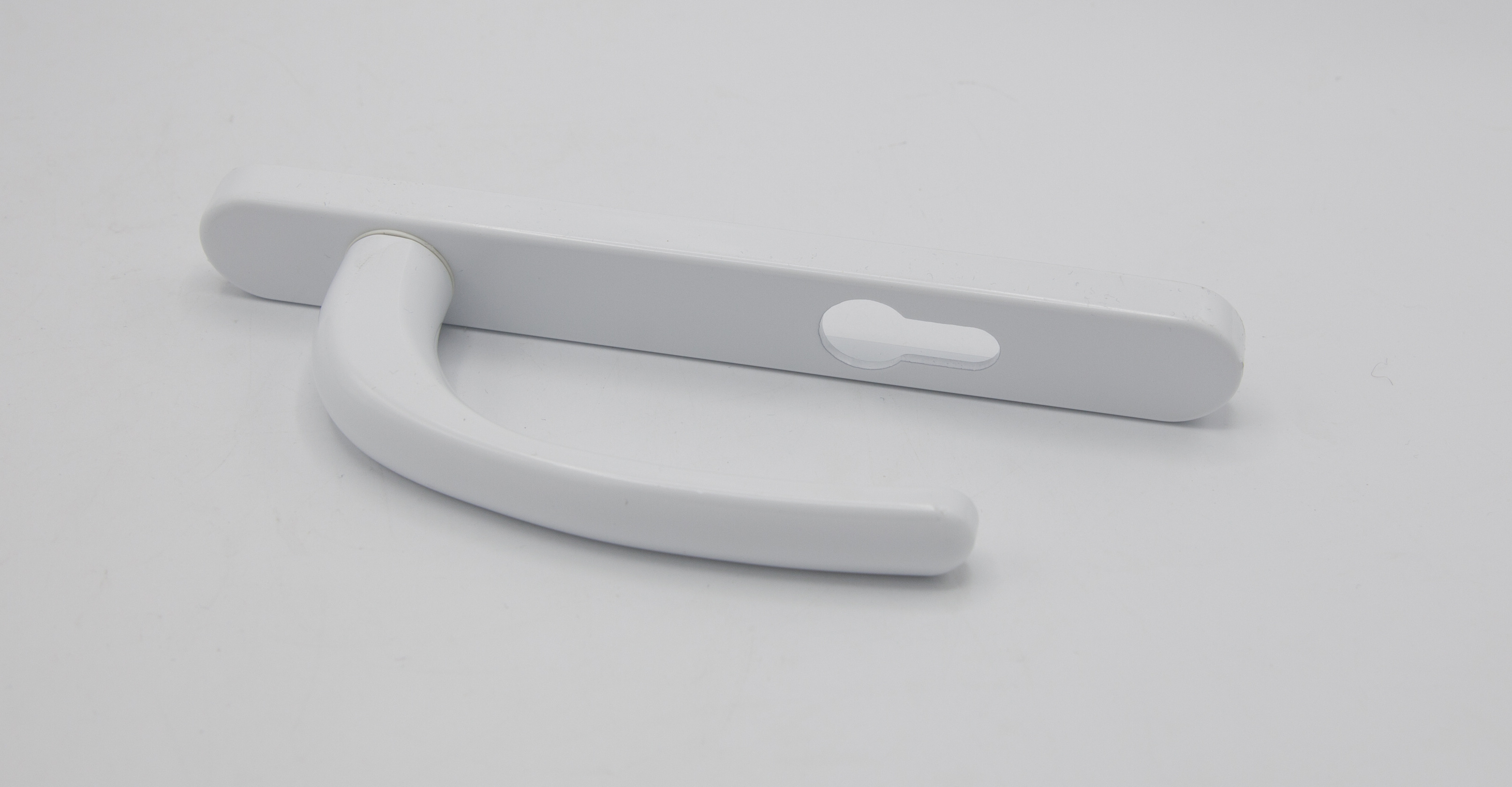 Modern Aluminium Lever Front Door Handle On Long Plate