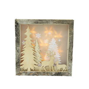 New Decorations Ideas Wooden Square Shape Christmas Ornaments Wooden Christmas Decorations With Led Lights For Home