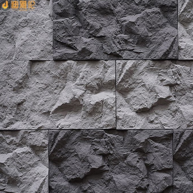 Luxury light weight 3d wall panel natural stone rock Pu artificial stone exterior wall cladding wall decor